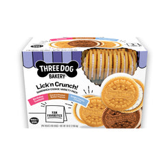 Emballage Three Dog Bakery Lick’n Crunch prêt à récompenser lors de l'entraînement.