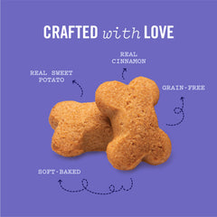 Three Dog Bakery Woofers patate douce arômes cannelle, friandise naturelle et appétente.