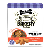 Three Dog Bakery Woofers patate douce biscuit moelleux, friandise savoureuse et facile à mâcher.