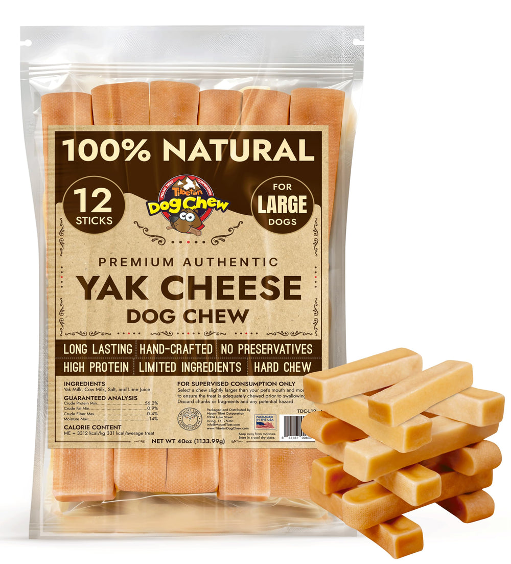 Tibetan Dog Chew tiges-fromage-yak – idéale pour chiens forts et mastiqueurs.