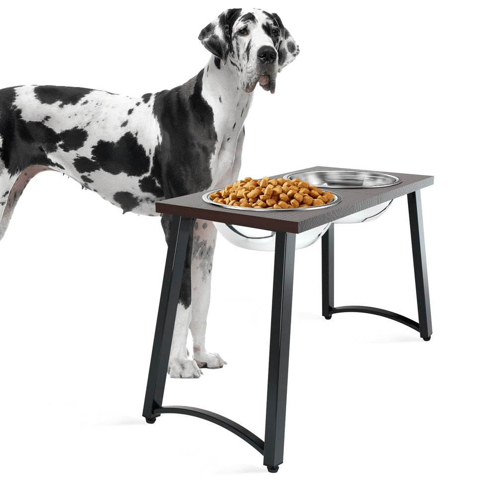 Gamme TIDANT: bols en inox surélevés pour chiens géants, durables et faciles à nettoyer.