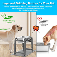 TIDANT support-elevé-bol-eau-hauteur-reglable : posture naturelle lors de l'hydratation.