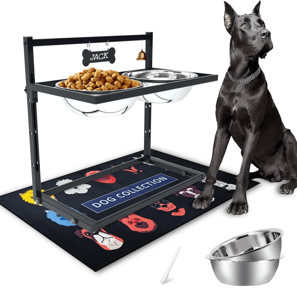 TIDANT X-Large: bols inox sur support surélevé, repas plus confortable pour chien de grande taille.