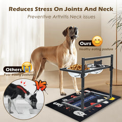 Réglage de hauteur du TIDANT X-Large pour une posture adaptée du chien.