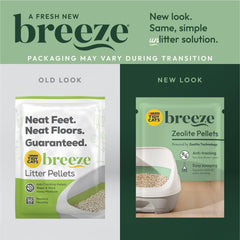 Purina Tidy Cats Breeze : zeolite en gros plan, absorption efficace.
