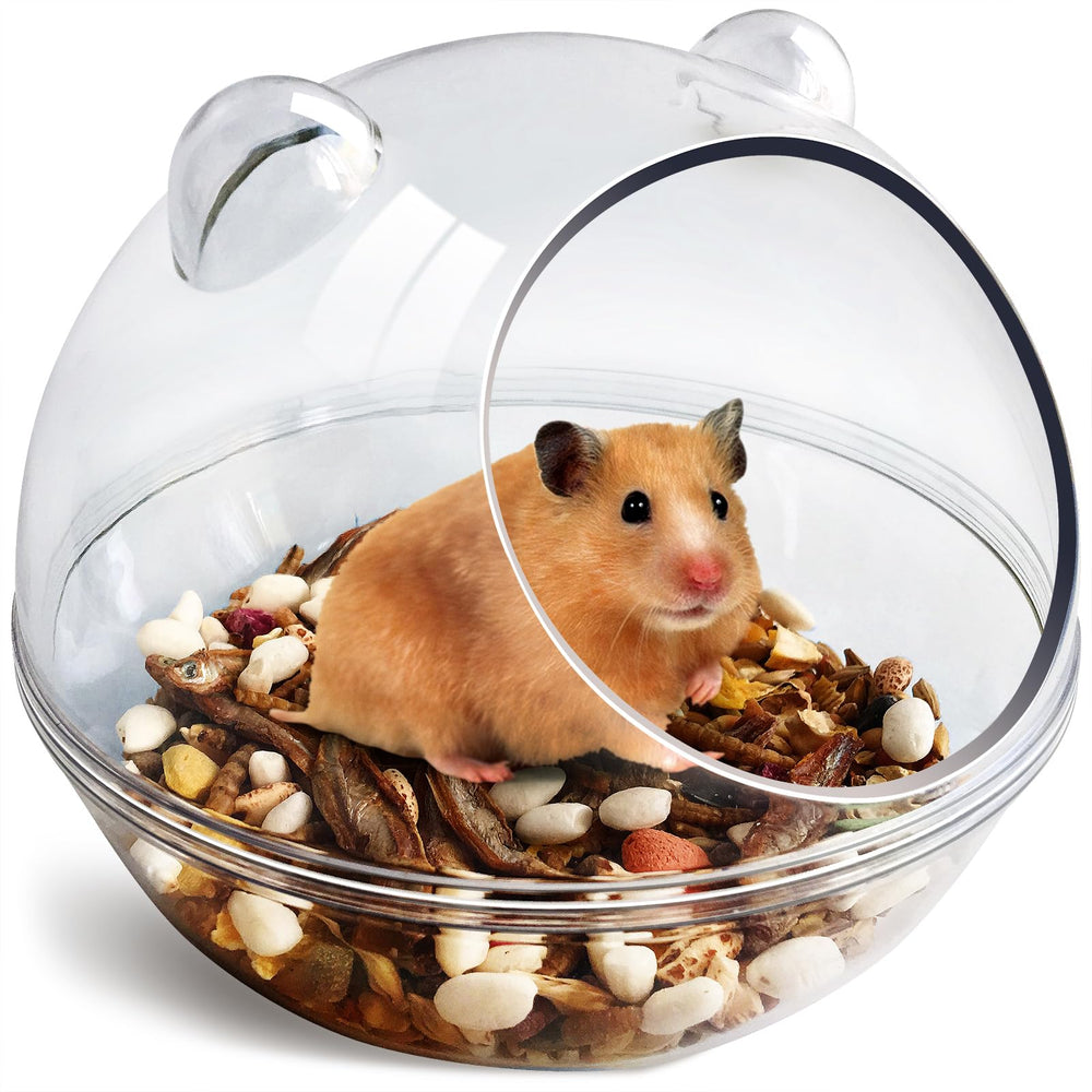 TieLishor baignoire hamster en sable transparent, parfaite pour observer le bain en temps réel.