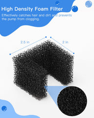 Pré-filtration en mousse pour réduire les débris et les bouchons.