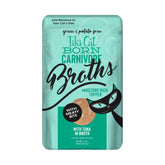 Tiki Cat Born Carnivore Broths thon-poche, apportez une hydratation pratique lors du repas.