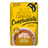 Tiki Cat Born Carnivore Complements au poulet, sachet visible, idéal pour enrichir les repas.