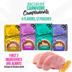 Poche Tiki Cat Born Carnivore Complements ouverte, prête à ajouter sur les croquettes.