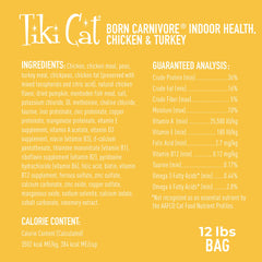 Tiki Cat Born Carnivore omega3-omega6, nutriments bénéfiques pour le chat d'intérieur.