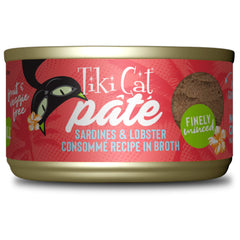 Pâté Tiki Cat Grill sardines et homard, texture riche et appétente pour chats.