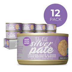 Tiki Cat Silver Pâté : morceaux poulet et canard pour repas savoureux.