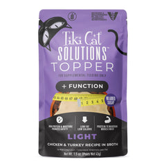 Topper Tiki Cat Solutions Léger poulet et dinde en bouillon, soutient la satiété.