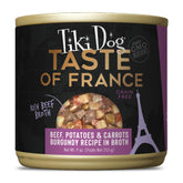 Tiki Dog France boeuf pommes-de-terre carottes en bouillon, repas savoureux pour chien.
