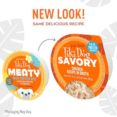 Tiki Dog Meaty sans céréales, protéine élevée pour chien actif.
