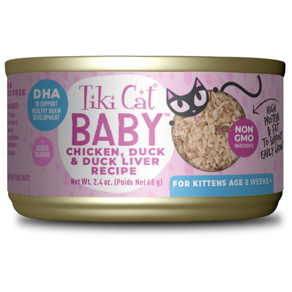 Boîte TIKI PETS Baby de 2,4 oz en pack de 12 prête à nourrir les chatons