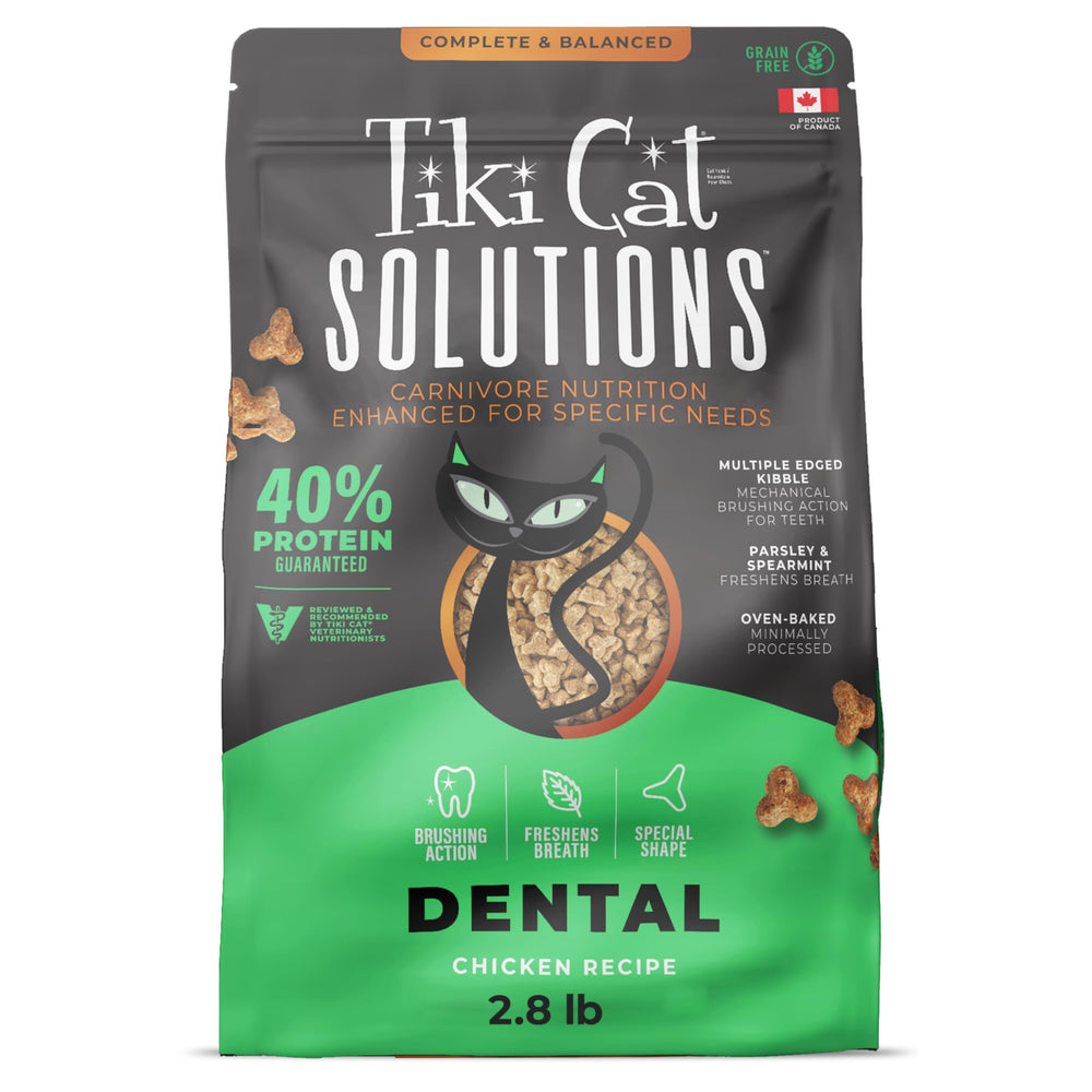 Tiki Pets Solutions dentaires croquettes poulet pour l'hygiène dentaire
