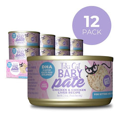Tiki Cat Baby Pate Chaton au foie de poulet, riches protéines pour la croissance.