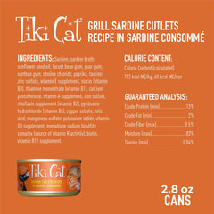 Tiki Cat Grill sardines citrouille et fibre, source douce de fibres.