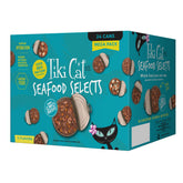 Aperçu du pack Tiki Cat Mega Pack, 24 boîtes de fruits de mer pour chats.
