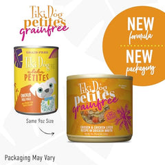 Tiki Dog Petites sans céréales au poulet et foie, source de fer et vitamines.