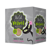Tiki Cat Velvet Mousse poisson-bouillon, texture lisse pour chats et hydratation.