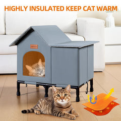 TIMSUNBER abri chat fond eleve, evite l humidite du sol.