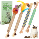 Jouets à mâcher TINDTOP pour chat – ensemble de 4, pour détente et stimulation.