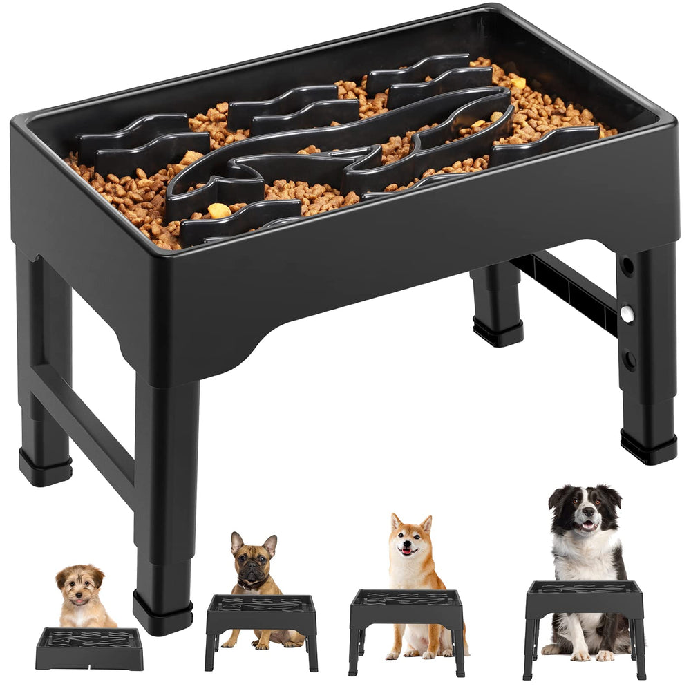 Bol Tivray élevé pour alimentation lente, quatre hauteurs, parfait pour grands chiens.
