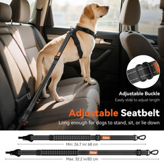 Tivray ceinture chien auto réfléchissante – visibilité nocturne améliorée.