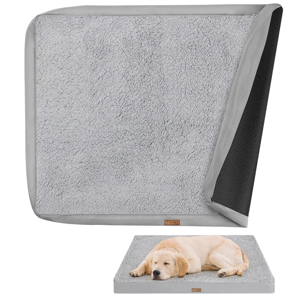 Housse Tivray pour lit de chien gris, dimension 41x27x3, ajustement précis.