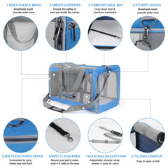 TIYOLAT sac transport chat bleu avec bandoulière reglable pour voyages