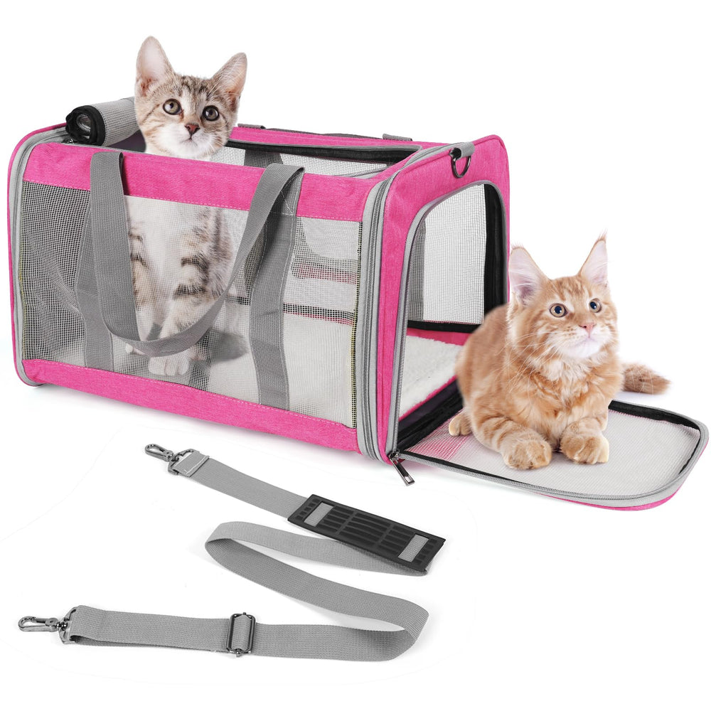 TIYOLAT sac rose pour grand chat, transport sûr et confortable.