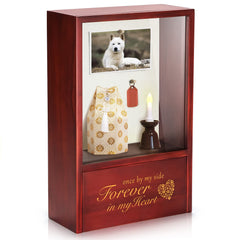 Urne TJ.MOREE pour chien en bois brun prête à afficher les souvenirs