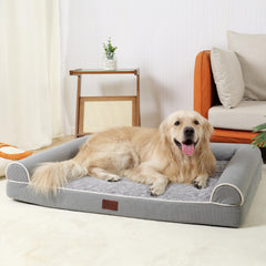 Lit orthopédique TJSOULER pour grand chien: vue générale avec soutien confortable.