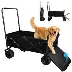 TNELTUEB Poussette-chien grand rampe-arriere, facilite l'acces des chiens ages