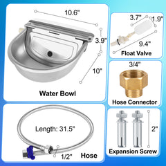 ToLanbbt bol-eau extérieur inox, usage en pâturage facile à nettoyer