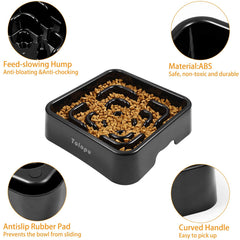 Tolopu bol alimentation ludique extralarge noir, design amusant pour stimuler l'intérêt du chien.