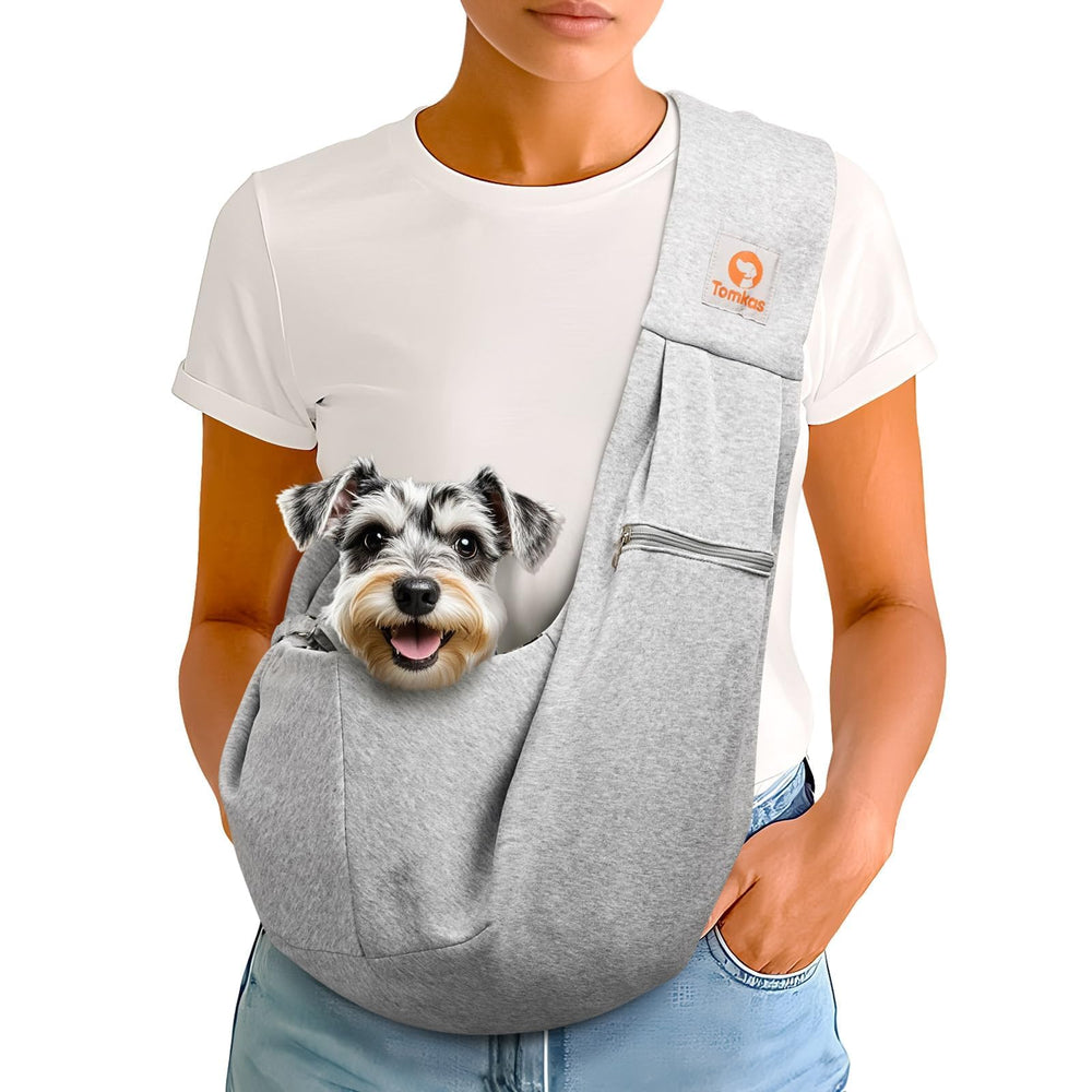 Tomkas porte-chien: poche-fermeture-eclair pour ranger clés et téléphone.