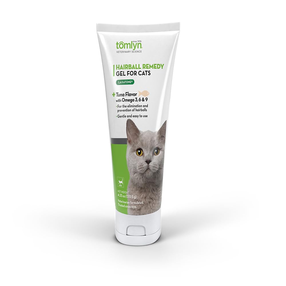 Tomlyn Laxatone gel au thon pour chats et chatons, soutien potentiel au passage des poils.