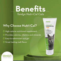 Tomlyn Nutri-Cal gel-chat-doser : administration précise et rapide pour stimuler l'appétit.