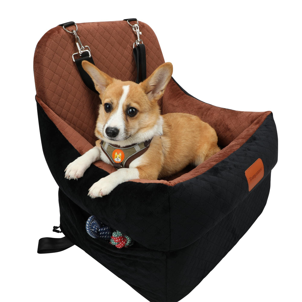 Tomyanner siège chien voiture, hauteur 7 pouces, vue extérieure et confort amélioré