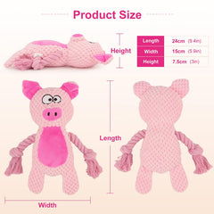 Peluche rose TONYFY avec corde coton, jeu interactif et tirage.