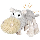 TOOPTATE hippopotame gris – corps robuste, idéal pour mâchouillage prolongé et jeu interactif.
