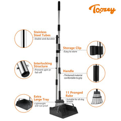 Toozey bac déchets grand format, acier inoxydable, capacité accrue