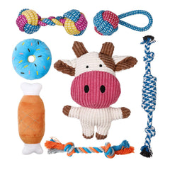Toozey ensemble 7 jouets chiot: kit varié pour jeu et socialisation