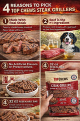Top Chews Steak Grillers morceaux boeuf premier ingredient