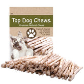 Top Dog Chews: torsades cuir brut 100 paquets, nettoyage dentaire naturel pendant la mastication.