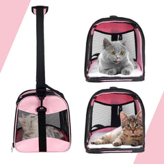 Top tasta carrier chat grand rose — design pliable pour rangement rapide.